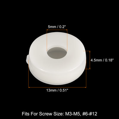 Harfington 100Pcs 5mm Hinged Screw Cover Caps Plastic Fold Screw Snap Covers, Warm White