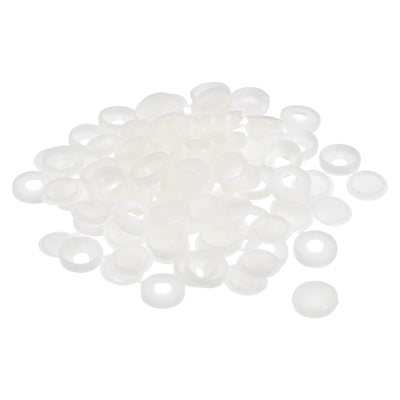 Harfington Uxcell 200Pcs 5mm Hinged Screw Cover Caps Plastic Fold Screw Snap Covers, Warm White