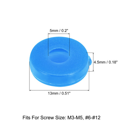 Harfington 100Pcs 5mm Hinged Screw Cover Caps Plastic Fold Screw Snap Covers, Blue