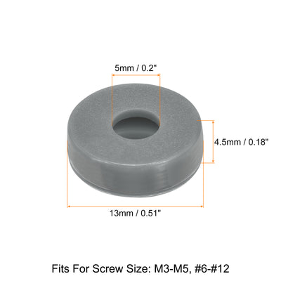 Harfington 200Pcs 5mm Hinged Screw Cover Caps Plastic Fold Screw Snap Covers, Gray