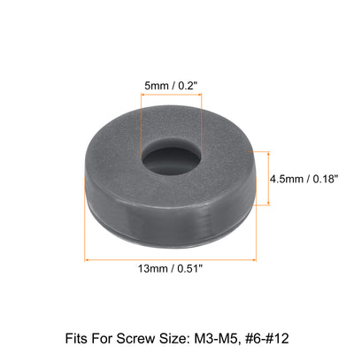 Harfington 100Pcs 5mm Hinged Screw Cover Caps Plastic Fold Screw Snap Covers, Dark Gray