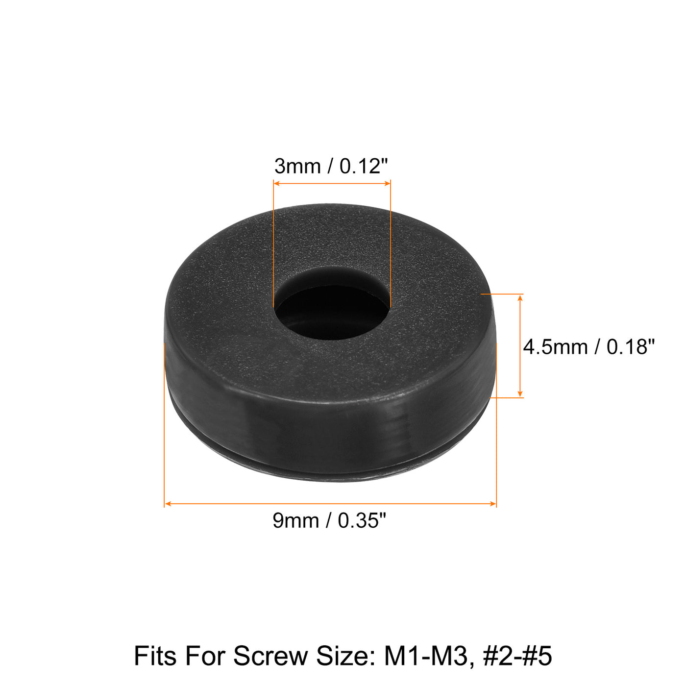 Harfington 100Pcs 3mm Hinged Screw Cover Caps Plastic Fold Screw Snap Covers, Black