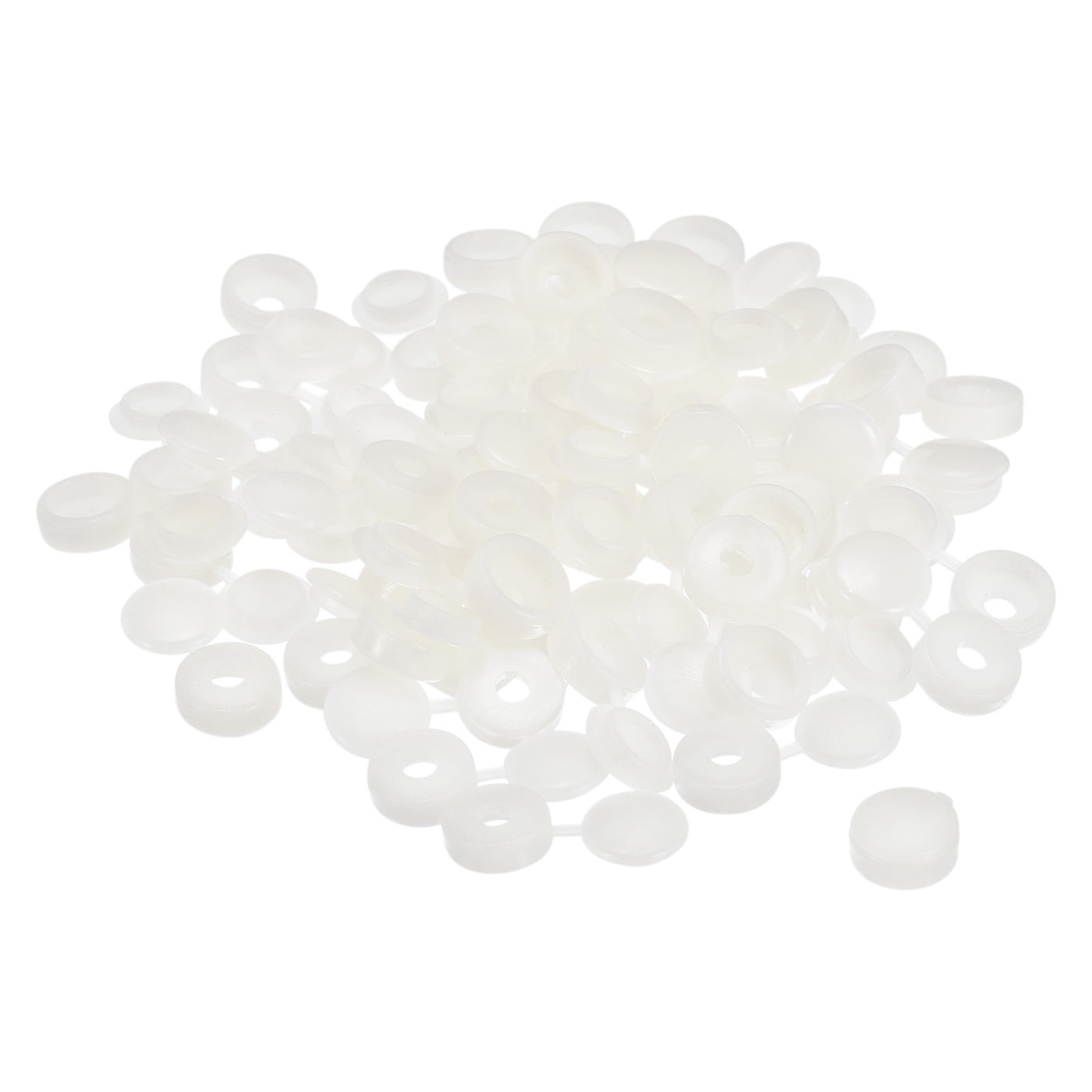 uxcell Uxcell 100Pcs 3mm Hinged Screw Cover Caps Plastic Fold Screw Snap Covers, Warm White