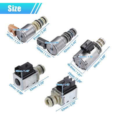 Harfington a and B Transmission Shift Solenoid EPC TCC Solenoid Kit Fit for GM 4L60E - Pack of 5 Black