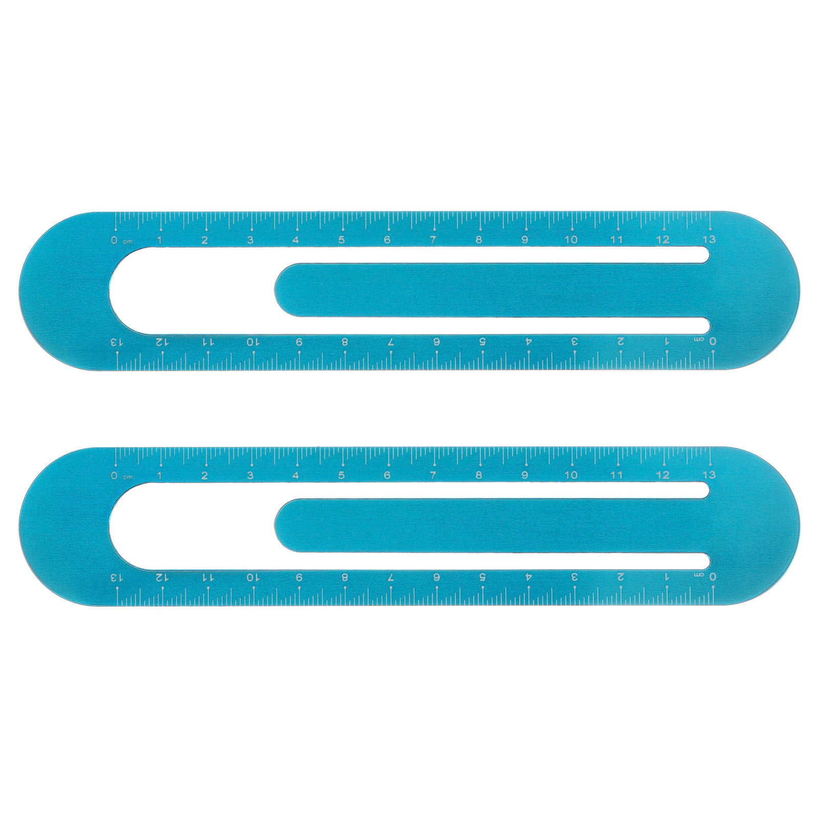 2pcs Straight Ruler 13cm Metric Bookmark Clip Ruler Blue | Harfington