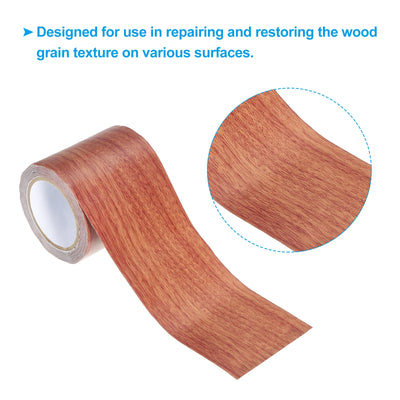 Harfington Wood Grain Repair Tape 2.2"X30', Self Adhesive Realistic Patch, Red Oak
