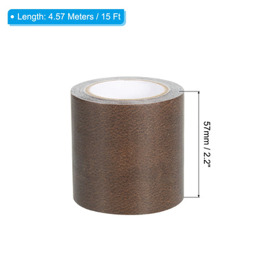 Harfington Leather Repair Tape 2.2"X15', Self Adhesive Realistic Leather Patch, Brown