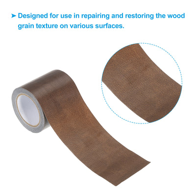 Harfington Leather Repair Tape 2.2"X15', Self Adhesive Realistic Leather Patch, Brown