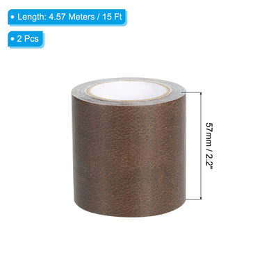 Harfington Leather Repair Tape 2.2"X30', Self Adhesive Realistic Leather Patch, Brown