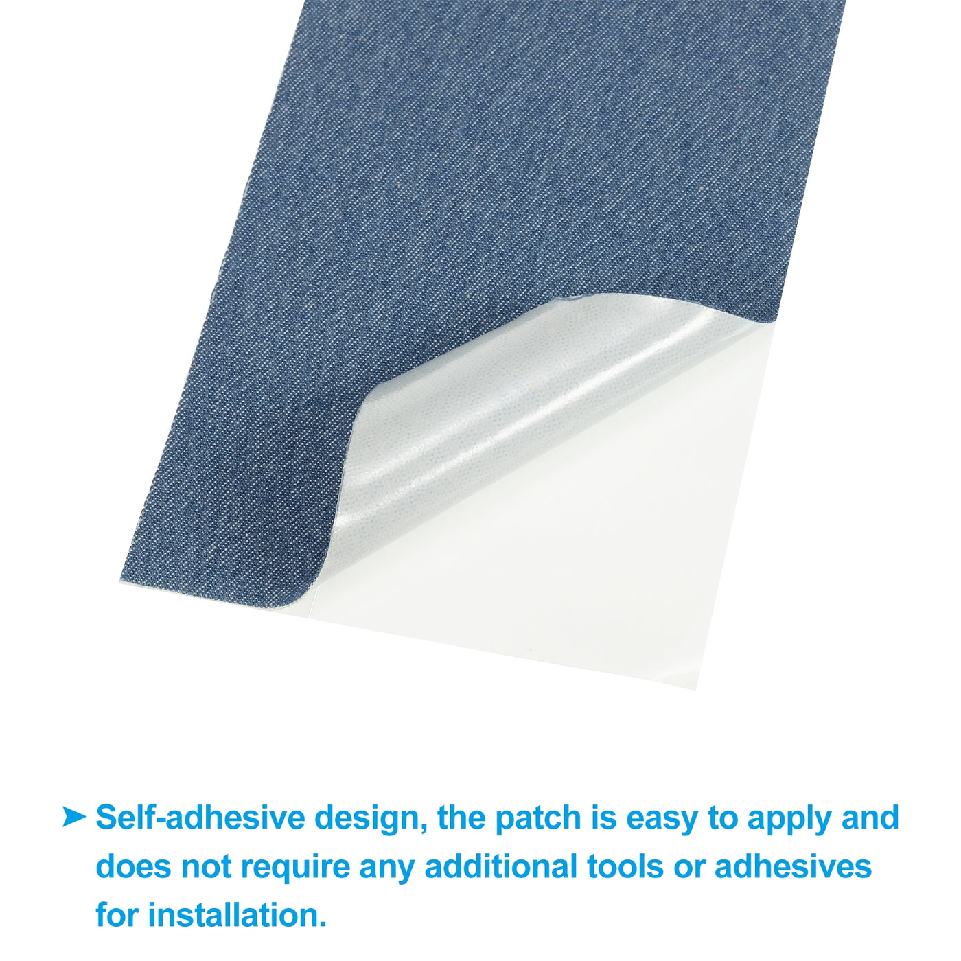 Harfington Down Jacket Repair Patch 4" x 8", 2pcs Self Adhesive Fabric Patch, Blue Denim