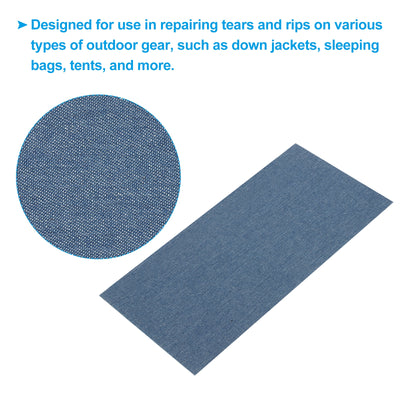 Harfington Down Jacket Repair Patch 4" x 8", 4pcs Self Adhesive Fabric Patch, Blue Denim