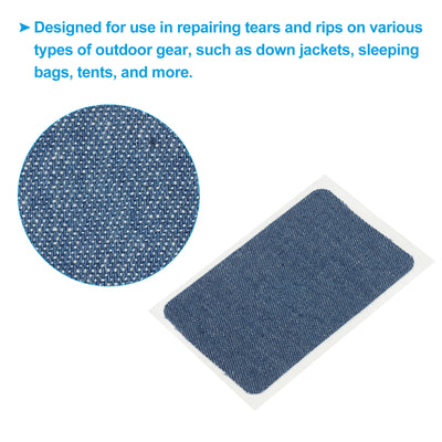 Harfington Down Jacket Repair Patch 2" x 3", 6pcs Self Adhesive Fabric Patch, Blue Denim