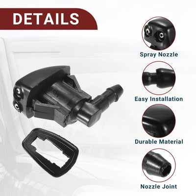 Harfington Windshield Washer Nozzle for Pontiac G6 Durable No.55079049AA Windscreen Washer Sprayer Nozzle Black Front with Hose and Connectors 1 Set