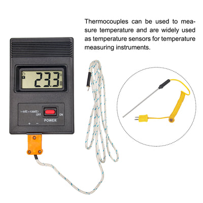 Harfington K Type Surface Thermocouple Probe 3x100mm Temperature Sensor -50 to 1200°C