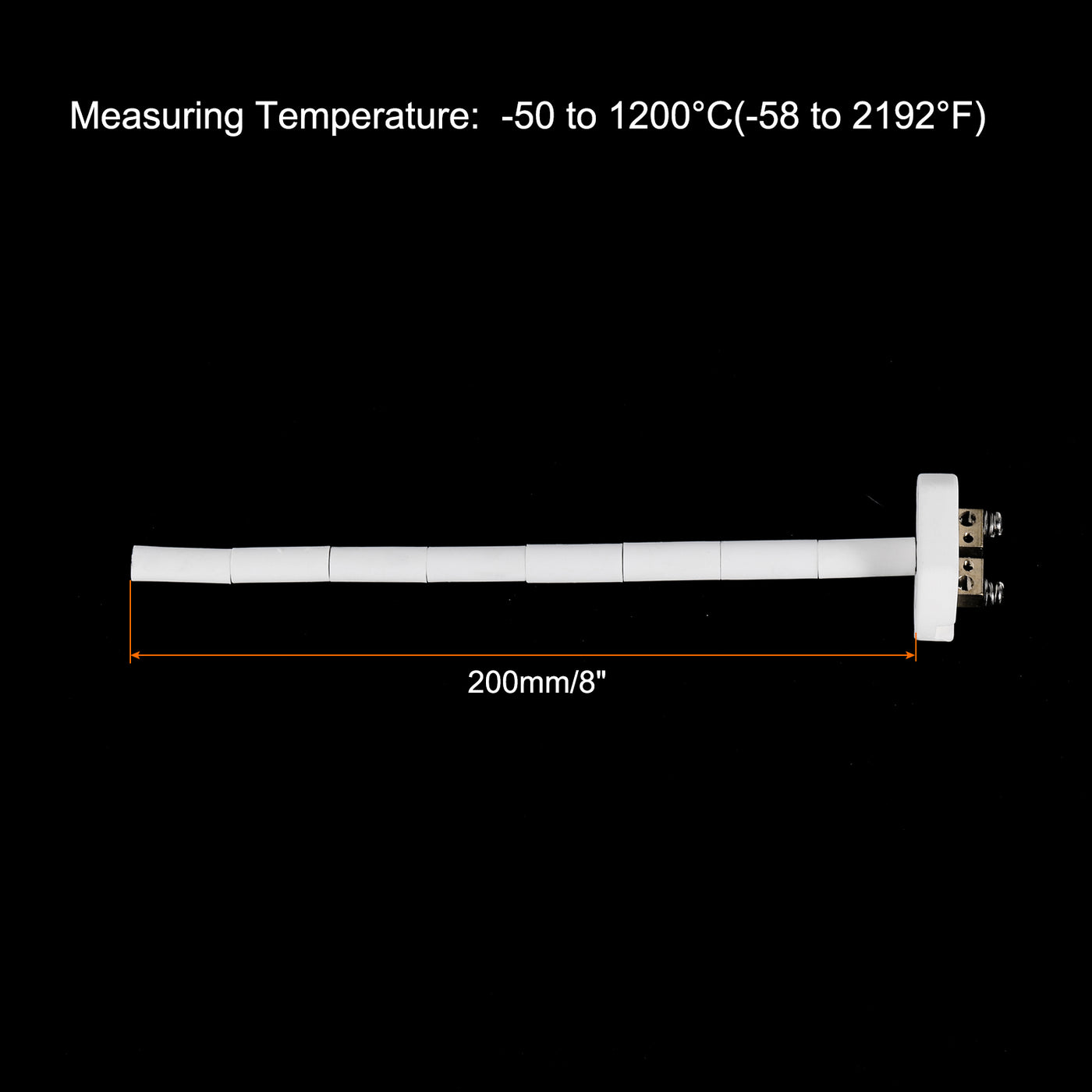 Harfington K Type Ceramic Kiln Furnace Probe Thermocouple Sensor for Muffle Furnace Oven, High Temperature -50 to 1300°C(-58 to 2372°F) 1.5x200mm