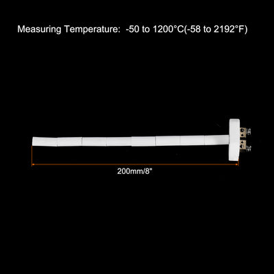 Harfington K Type Ceramic Kiln Furnace Probe Thermocouple Sensor for Muffle Furnace Oven, High Temperature -50 to 1300°C(-58 to 2372°F) 2x200mm