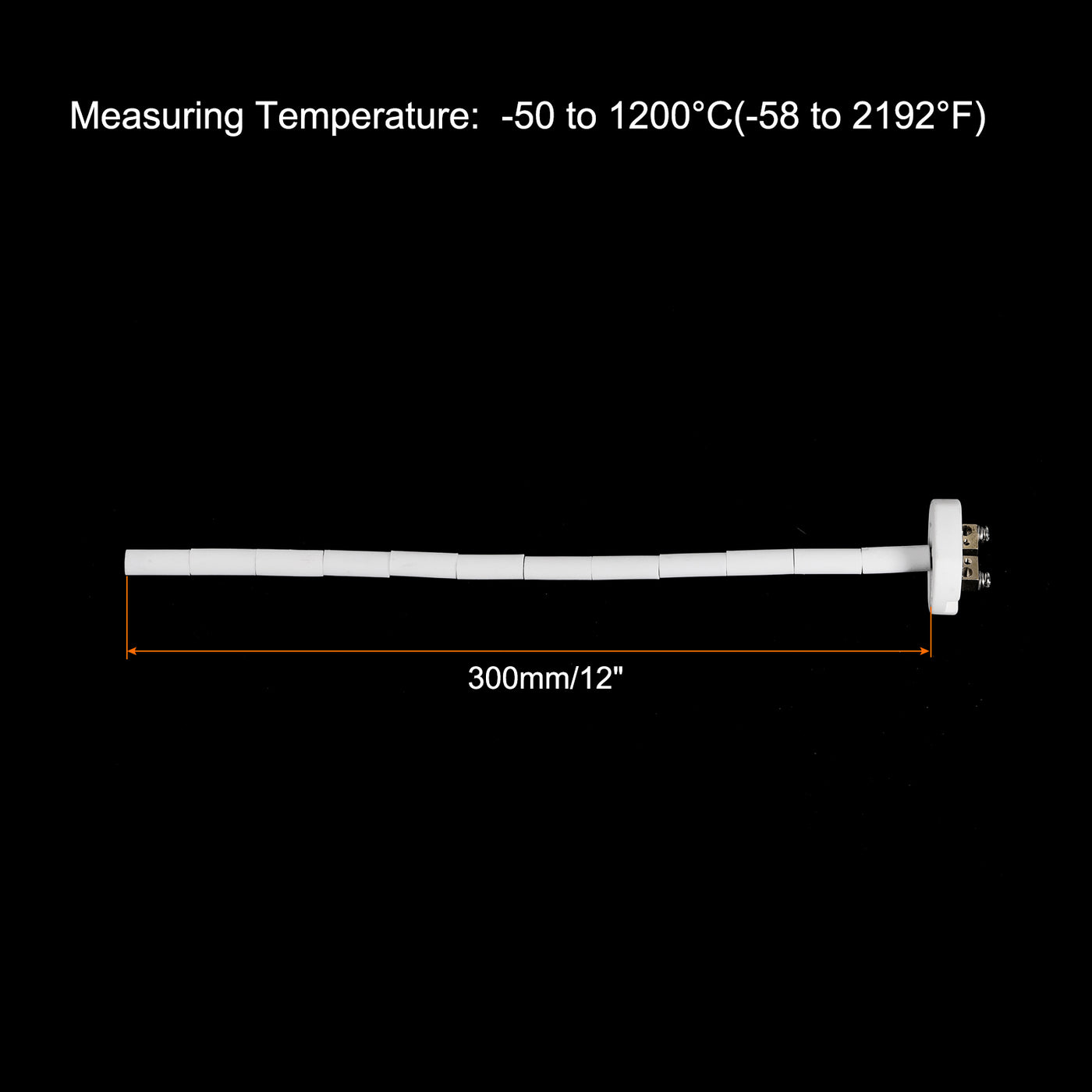 Harfington K Type Ceramic Kiln Furnace Probe Thermocouple Sensor for Muffle Furnace Oven, High Temperature -50 to 1300°C(-58 to 2372°F) 2x300mm