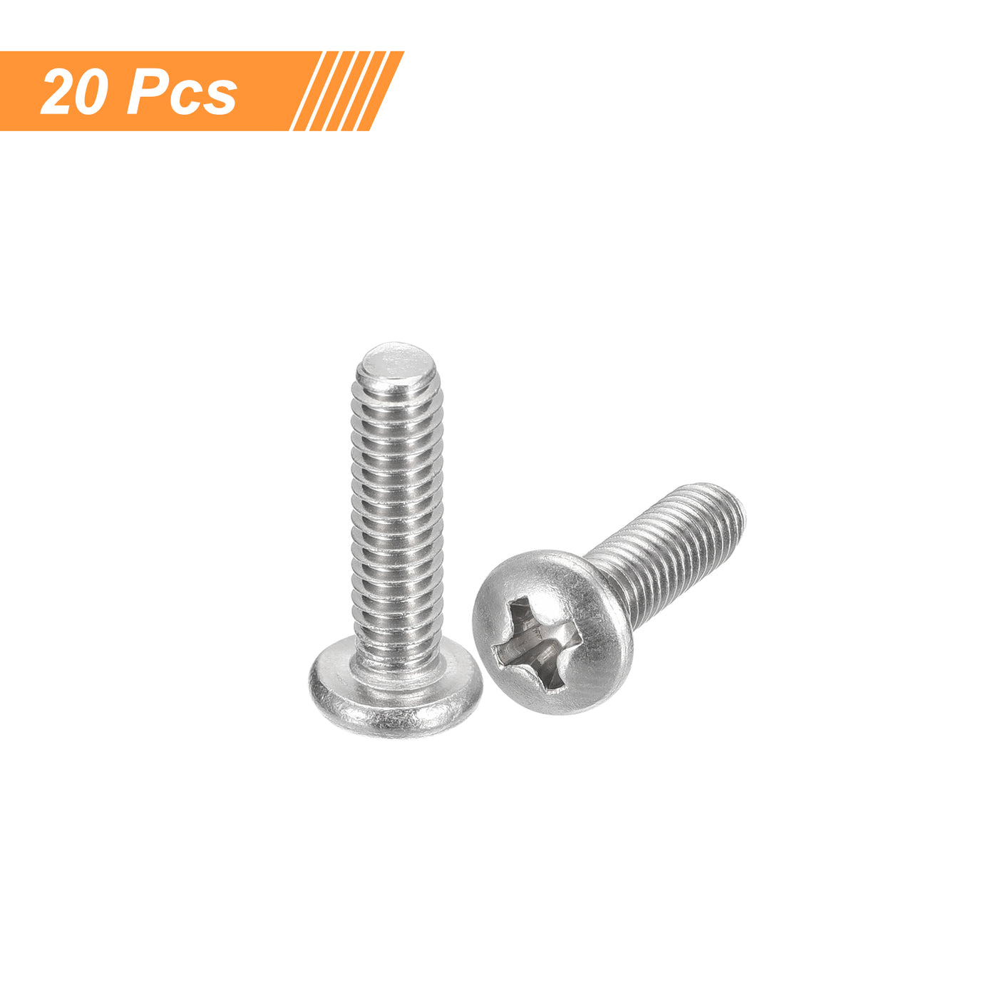 uxcell Uxcell #8-32x5/8" Pan Head Machine Screws, Stainless Steel 18-8 Screw, Pack of 20