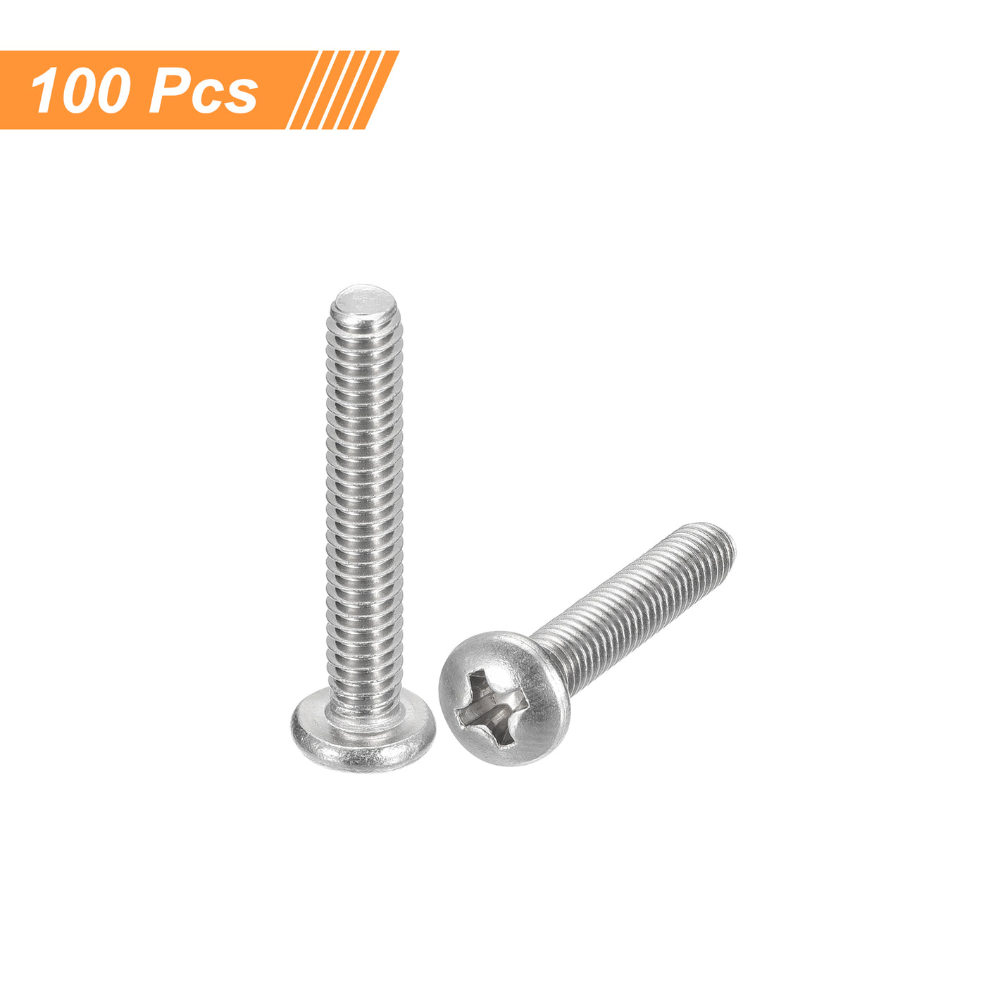 uxcell Uxcell #8-32x1" Pan Head Machine Screws, Stainless Steel 18-8 Screw, Pack of 100