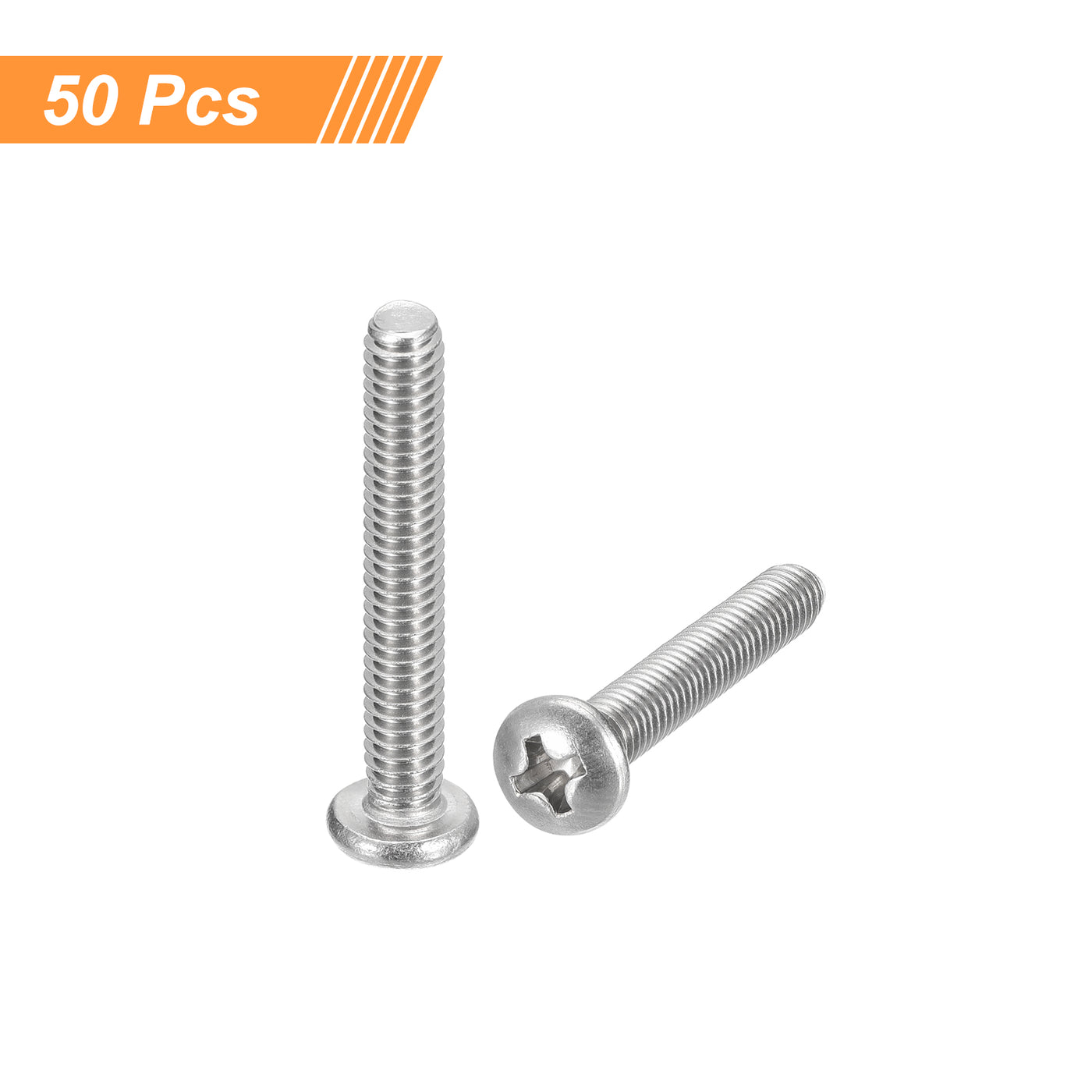uxcell Uxcell #8-32x1-1/8" Pan Head Machine Screws, Stainless Steel 18-8 Screw, Pack of 50