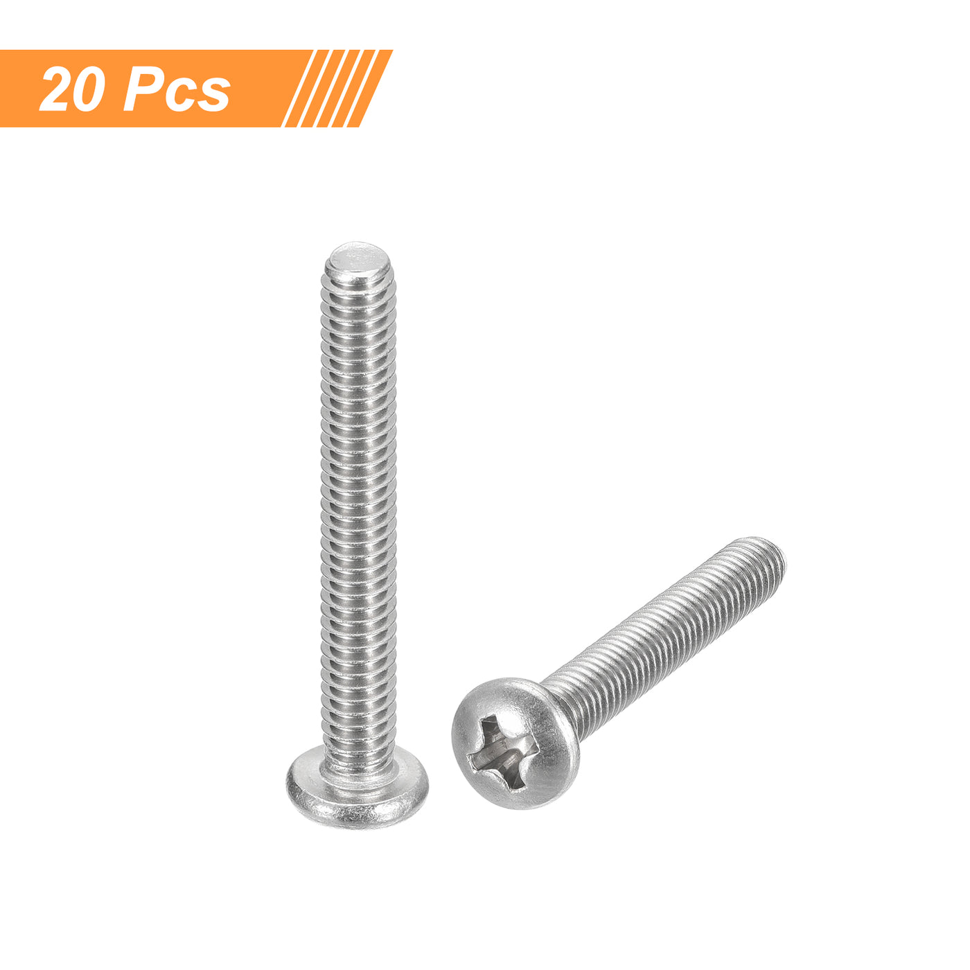 uxcell Uxcell #8-32x1-1/4" Pan Head Machine Screws, Stainless Steel 18-8 Screw, Pack of 20