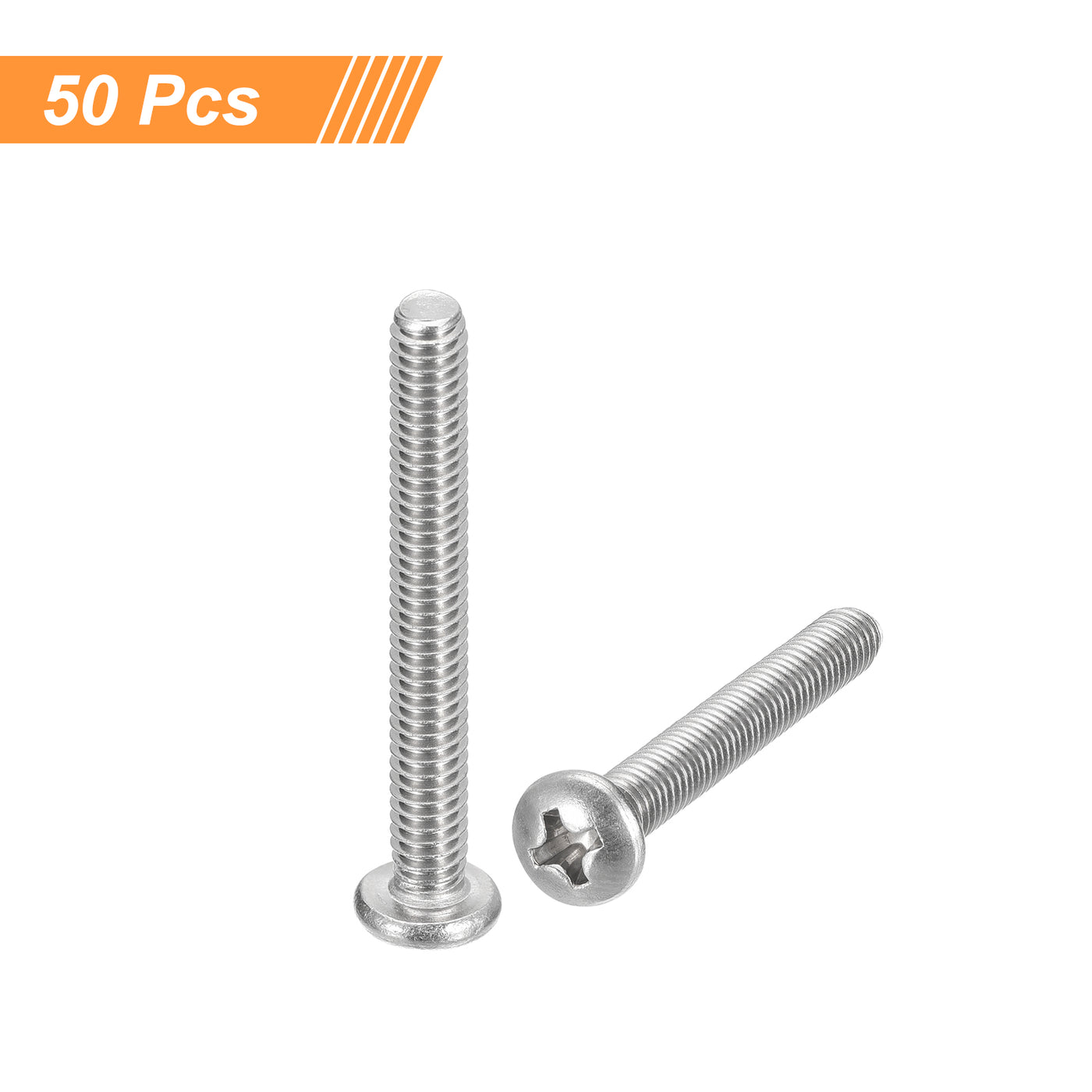 uxcell Uxcell #8-32x1-3/8" Pan Head Machine Screws, Stainless Steel 18-8 Screw, Pack of 50