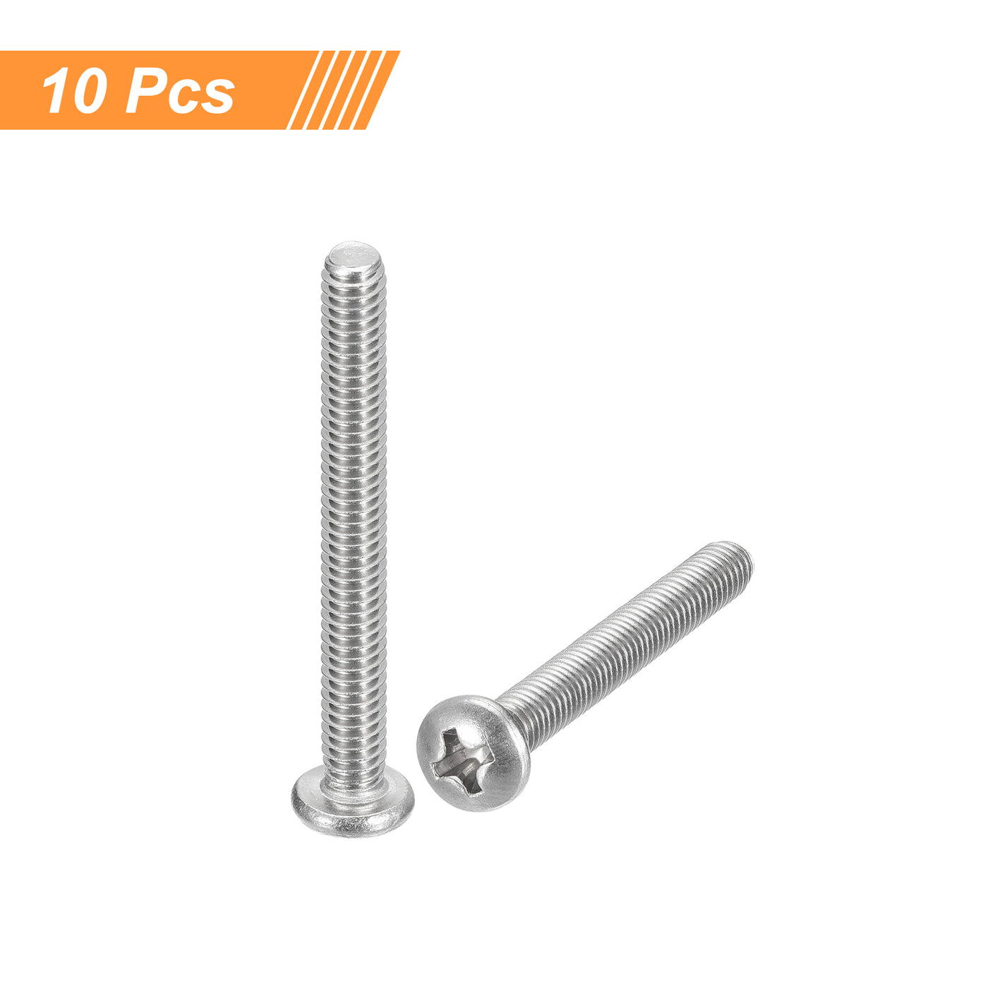 uxcell Uxcell #8-32x3" Pan Head Machine Screws, Stainless Steel 18-8 Screw, Pack of 10