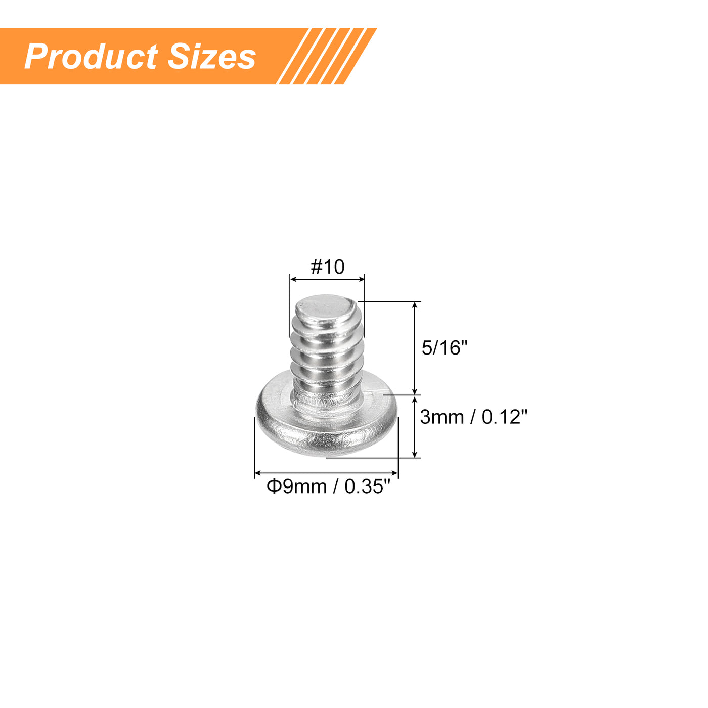 uxcell Uxcell #10-24x5/16" Pan Head Machine Screws, Stainless Steel 18-8 Screw, Pack of 20