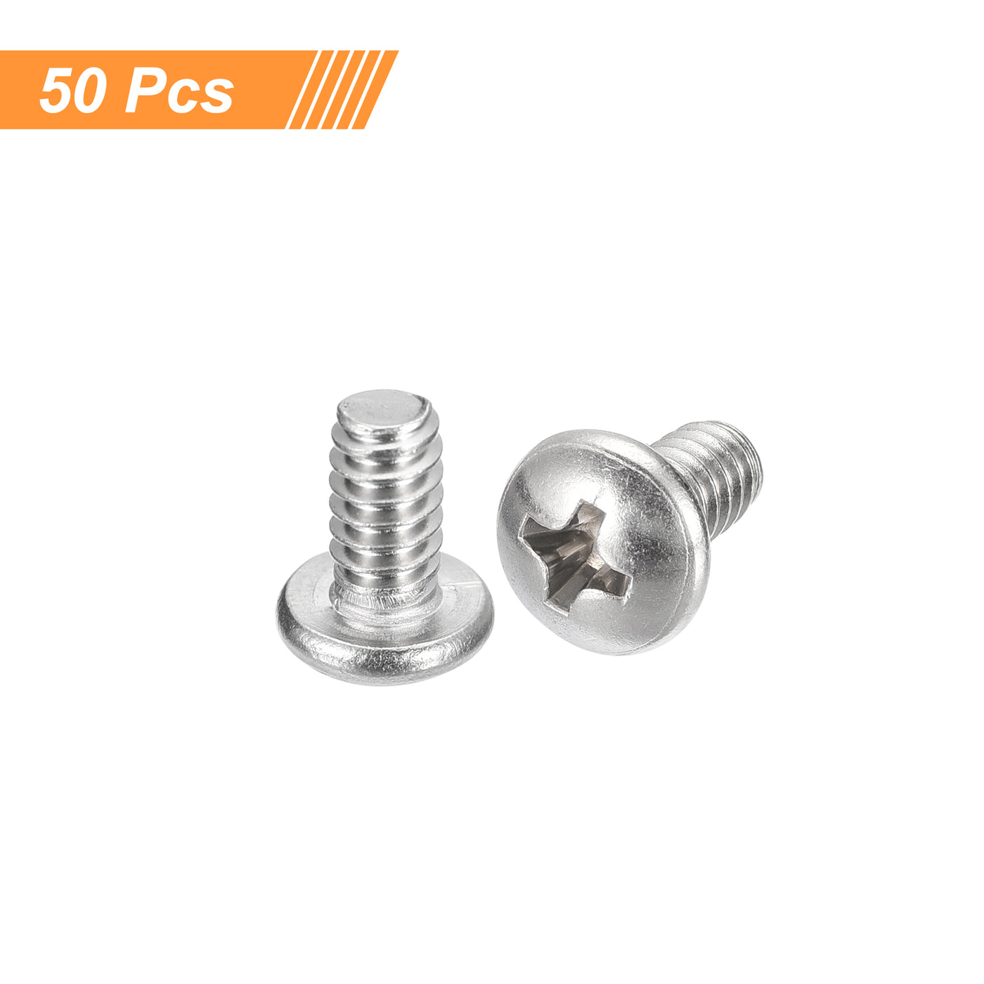 uxcell Uxcell #10-24x3/8" Pan Head Machine Screws, Stainless Steel 18-8 Screw, Pack of 50
