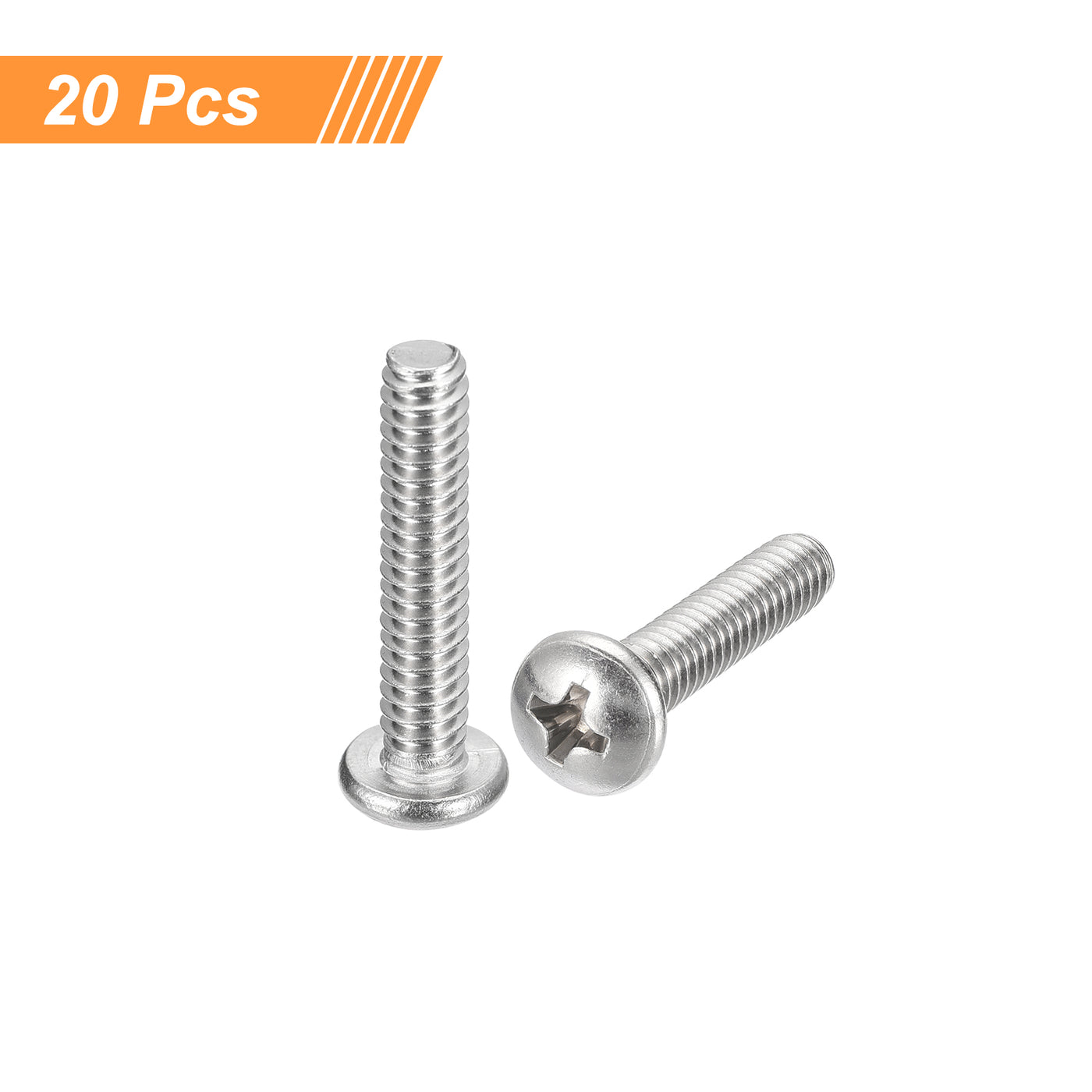 uxcell Uxcell #10-24x1" Pan Head Machine Screws, Stainless Steel 18-8 Screw, Pack of 20