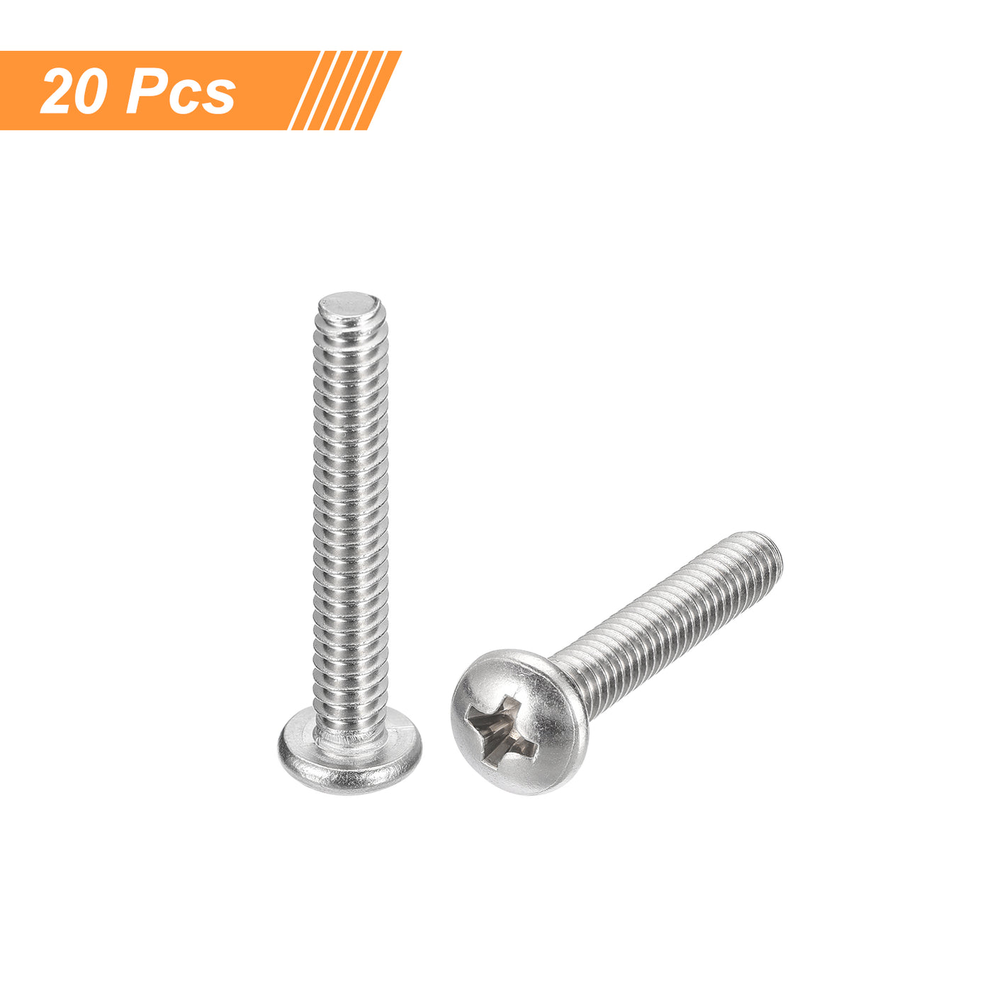 uxcell Uxcell #10-24x1-1/4" Pan Head Machine Screws, Stainless Steel 18-8 Screw, Pack of 20