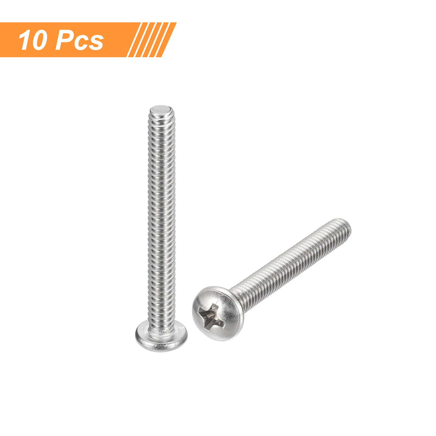 uxcell Uxcell #10-24x1-3/4" Pan Head Machine Screws, Stainless Steel 18-8 Screw, Pack of 10