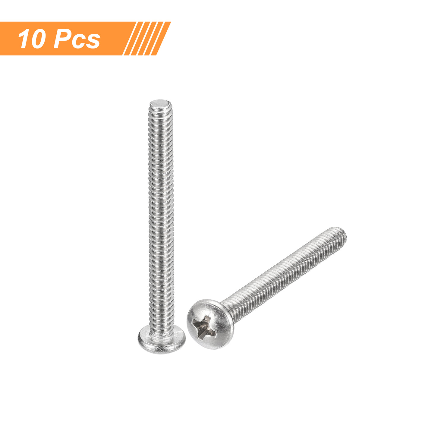 uxcell Uxcell #10-24x2" Pan Head Machine Screws, Stainless Steel 18-8 Screw, Pack of 10