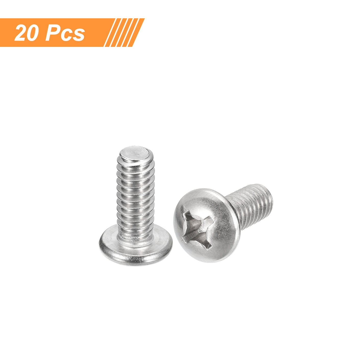 uxcell Uxcell 1/4-20x5/8" Pan Head Machine Screws, Stainless Steel 18-8 Screw, Pack of 20