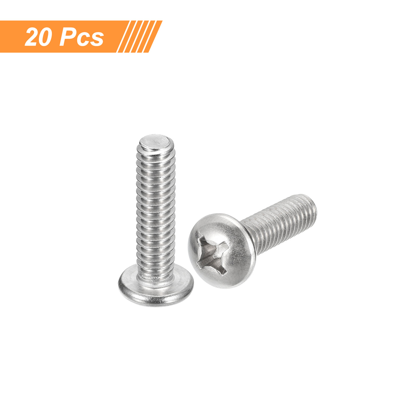 uxcell Uxcell 1/4-20x1" Pan Head Machine Screws, Stainless Steel 18-8 Screw, Pack of 20