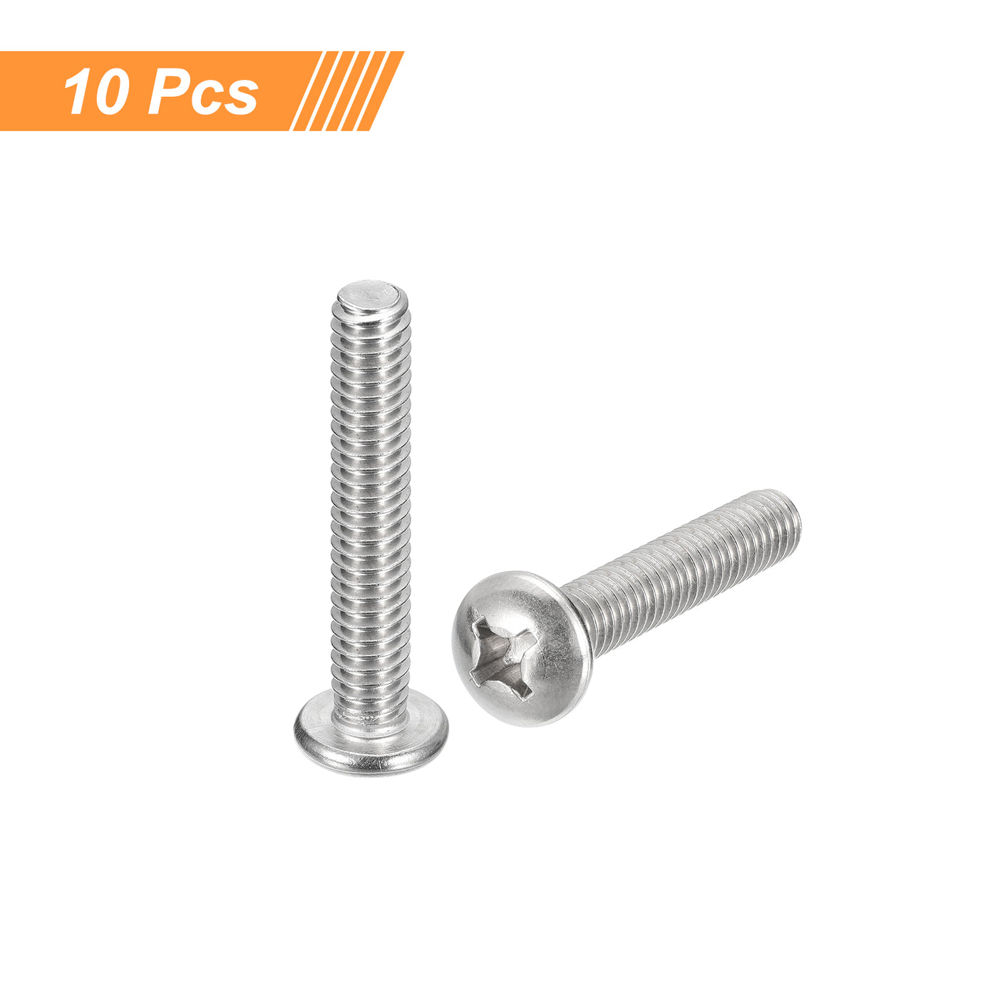 uxcell Uxcell 1/4-20x1-1/2" Pan Head Machine Screws, Stainless Steel 18-8 Screw, Pack of 10