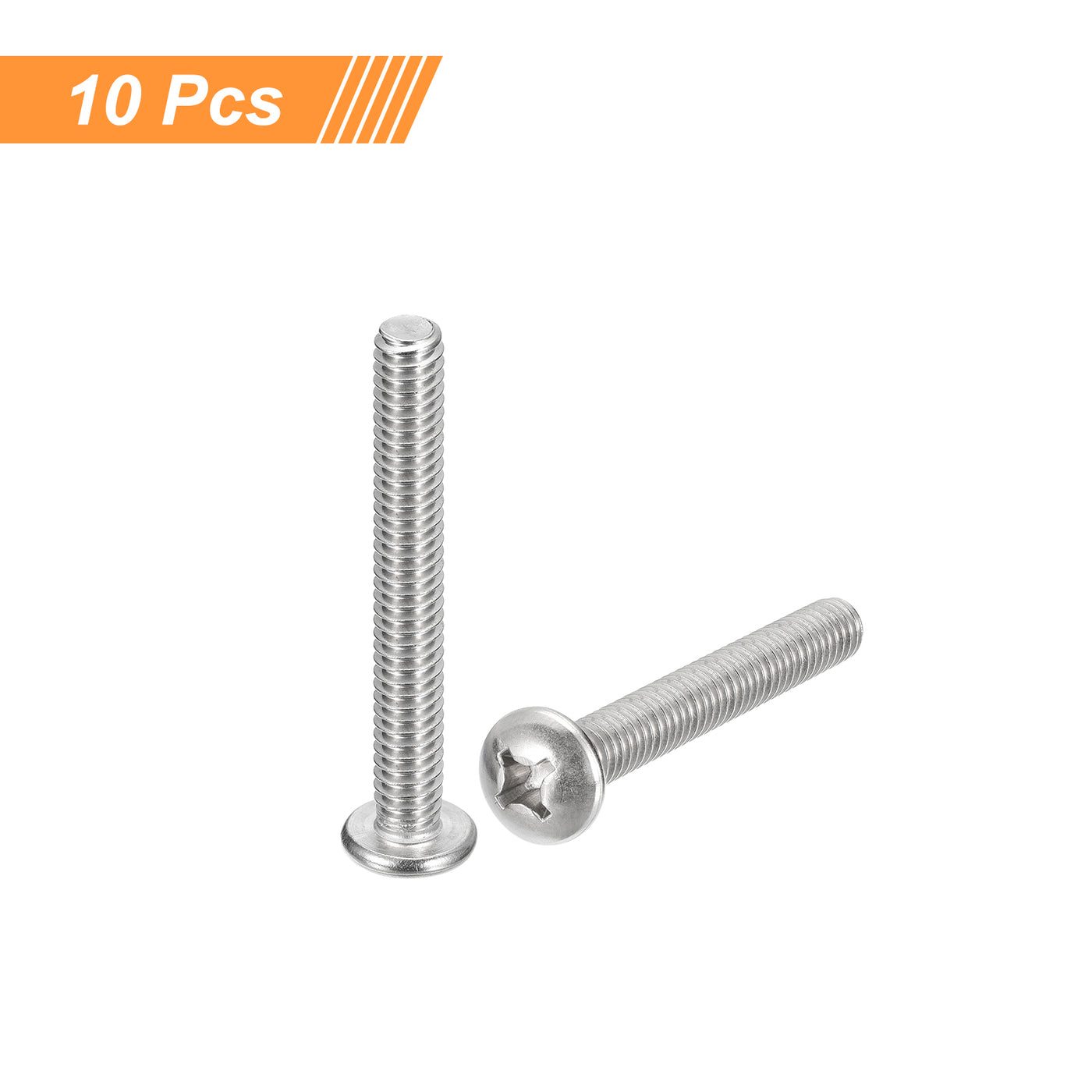 uxcell Uxcell 1/4-20x2" Pan Head Machine Screws, Stainless Steel 18-8 Screw, Pack of 10