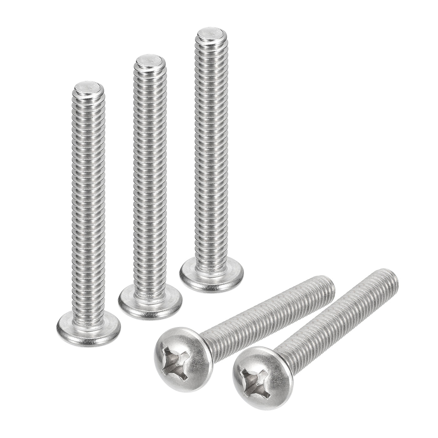 uxcell Uxcell 1/4-20x2" Pan Head Machine Screws, Stainless Steel 18-8 Screw, Pack of 10