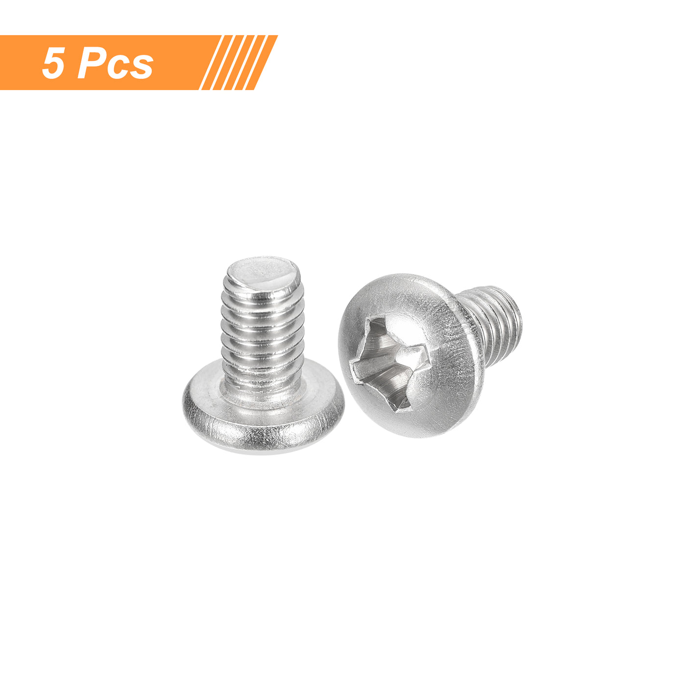 uxcell Uxcell 5/16-18x1/2" Pan Head Machine Screws, Stainless Steel 18-8 Screw, Pack of 5