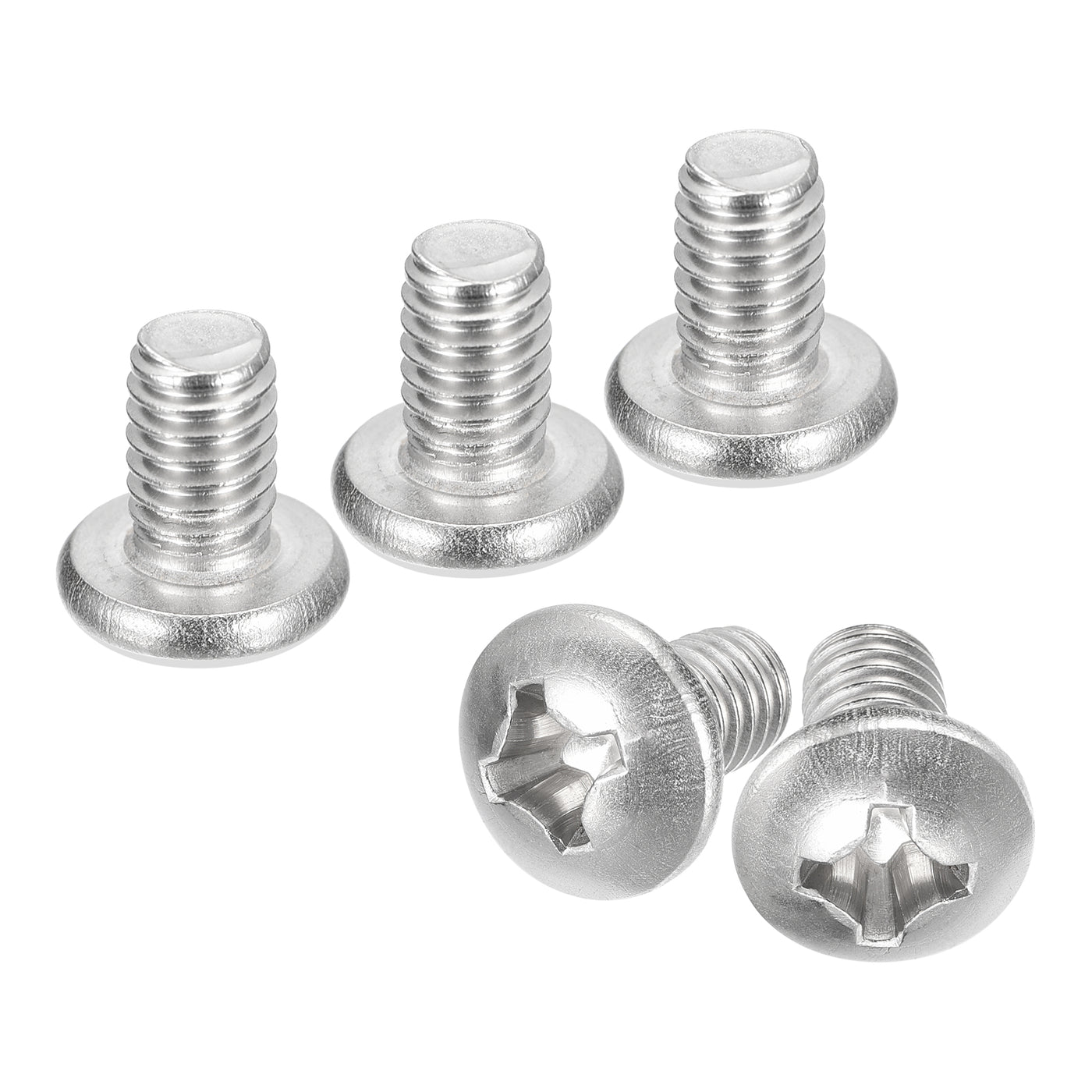 uxcell Uxcell 5/16-18x1/2" Pan Head Machine Screws, Stainless Steel 18-8 Screw, Pack of 5