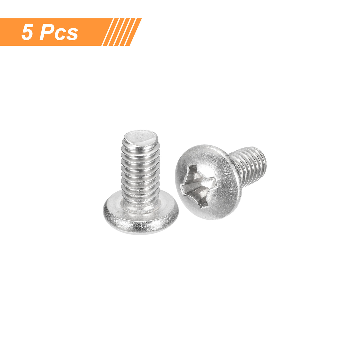uxcell Uxcell 5/16-18x5/8" Pan Head Machine Screws, Stainless Steel 18-8 Screw, Pack of 5