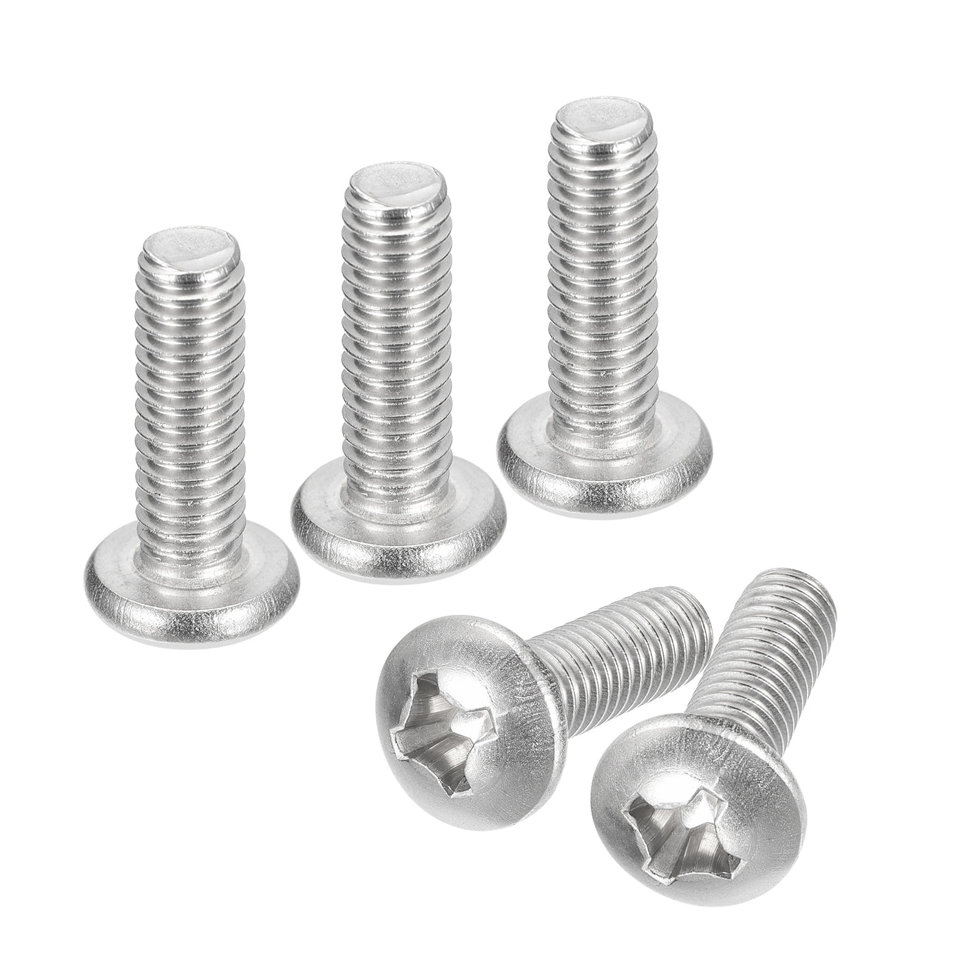 uxcell Uxcell 5/16-18x1" Pan Head Machine Screws, Stainless Steel 18-8 Screw, Pack of 10