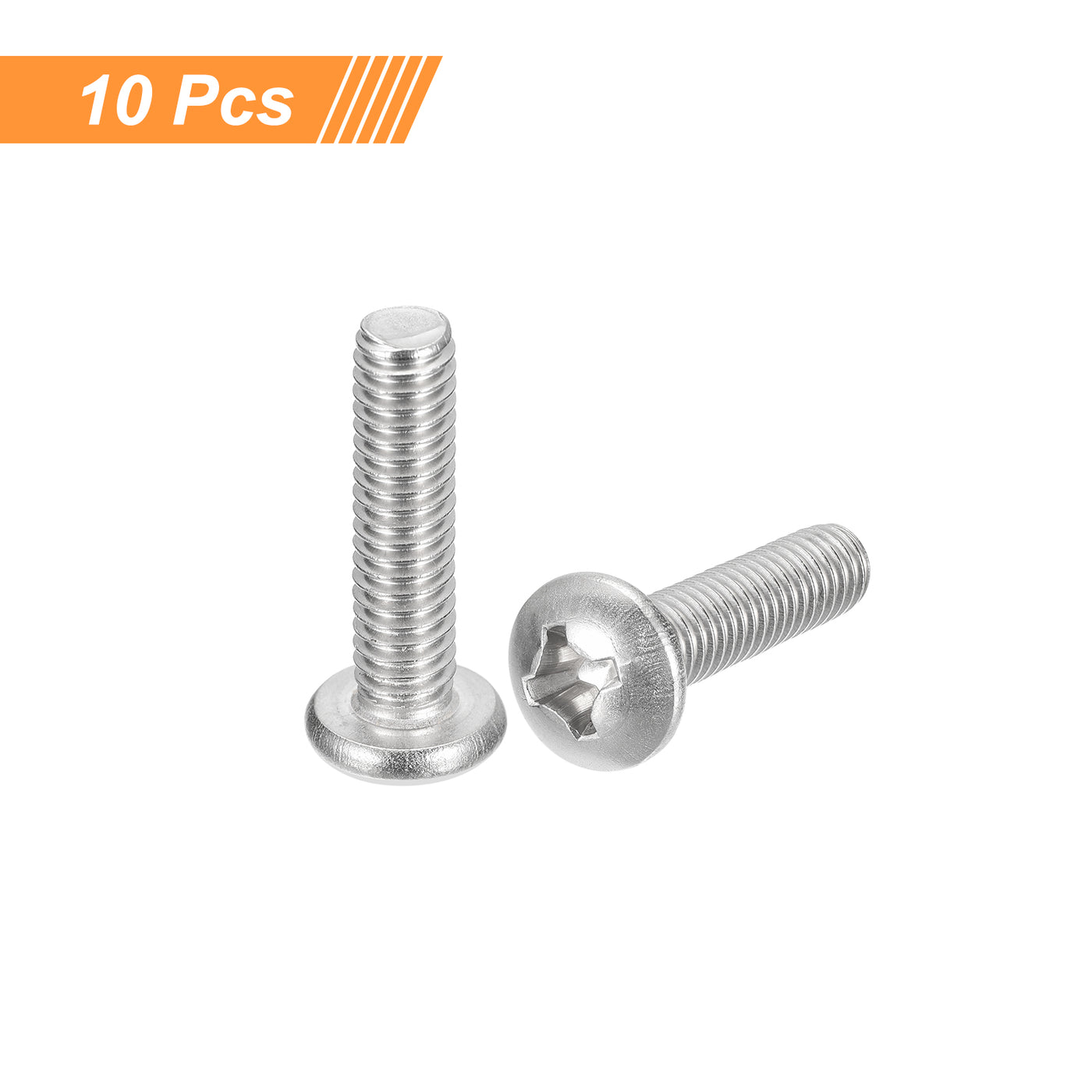uxcell Uxcell 5/16-18x1-1/4" Pan Head Machine Screws, Stainless Steel 18-8 Screw, Pack of 10