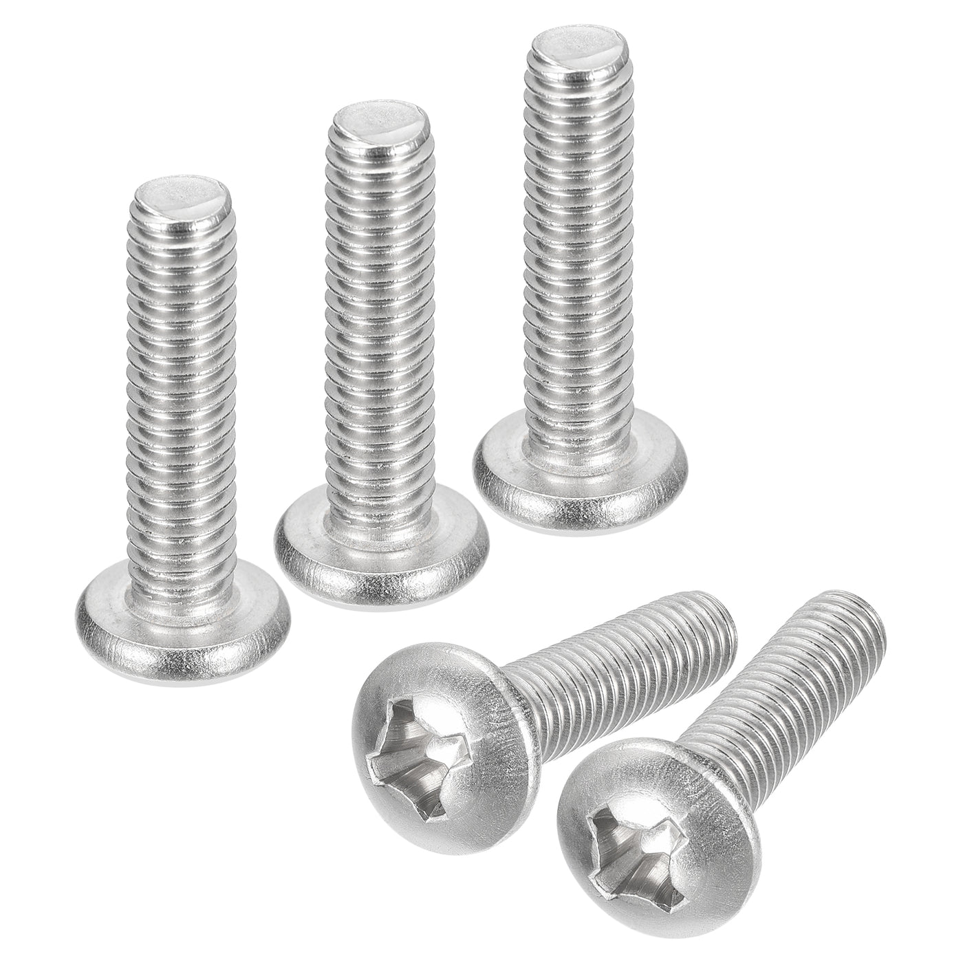 uxcell Uxcell 5/16-18x1-1/4" Pan Head Machine Screws, Stainless Steel 18-8 Screw, Pack of 10