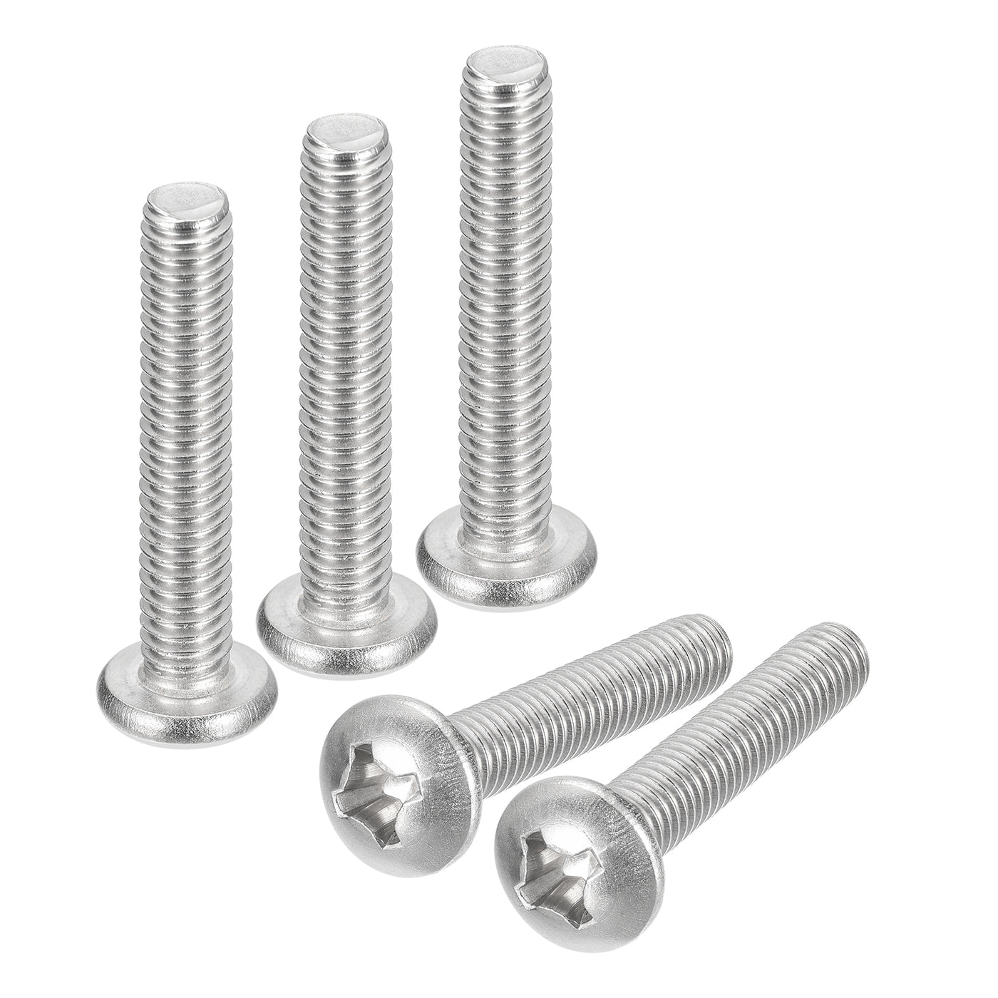 uxcell Uxcell 5/16-18x2" Pan Head Machine Screws, Stainless Steel 18-8 Screw, Pack of 5
