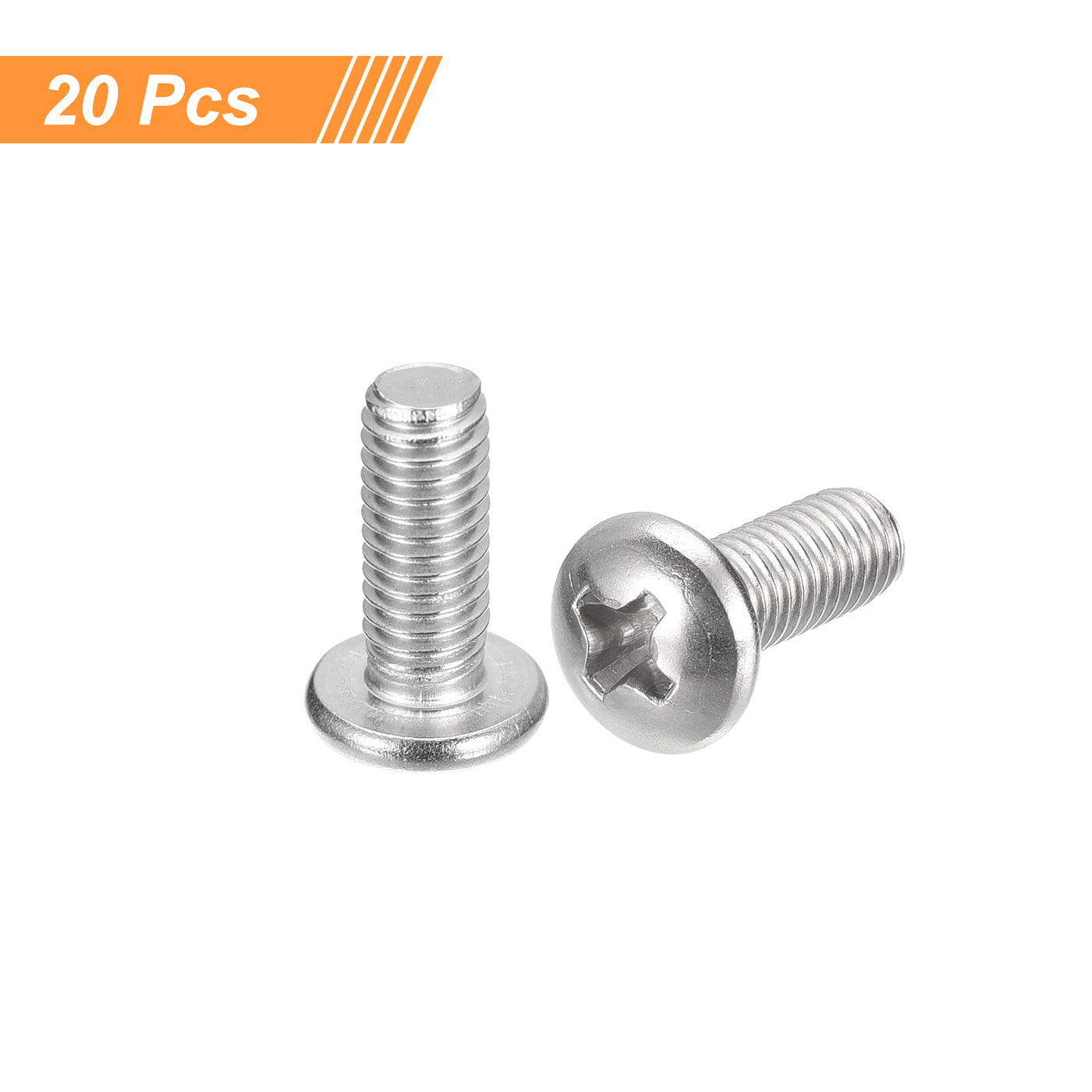 uxcell Uxcell #10-32x1/2" Pan Head Machine Screws, Stainless Steel 18-8 Screw, Pack of 20