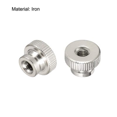 Harfington Uxcell Knurled Thumb Nuts, 20pcs M6x1mm Iron Round Knobs Fasteners, Silver Tone