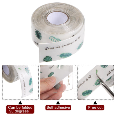 Harfington Clear Seal Caulk Strip Tape 0.87"W x 10'L Decorative Sealant Tape w Sealing Tool