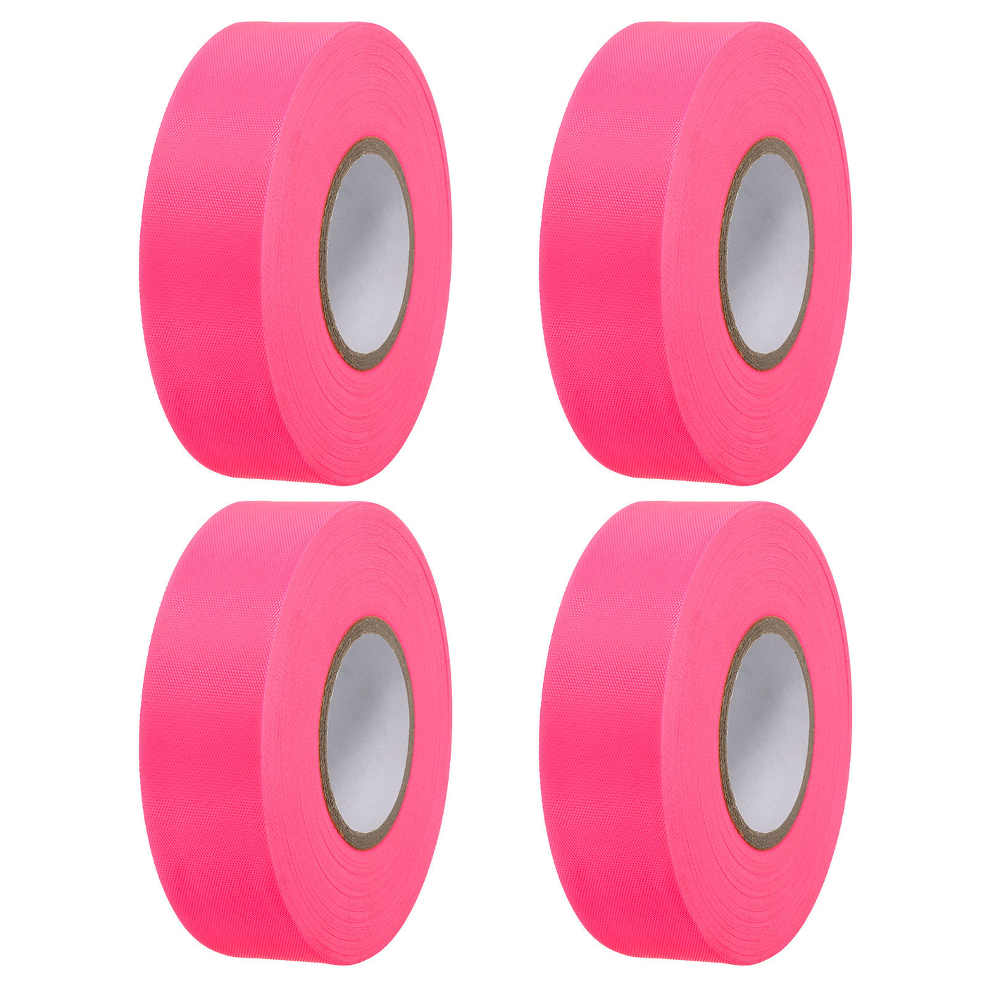 Harfington Flagging Tape 1"x147', 4 Pack PVC Non-Adhesive Neon Marking Tape, Pink