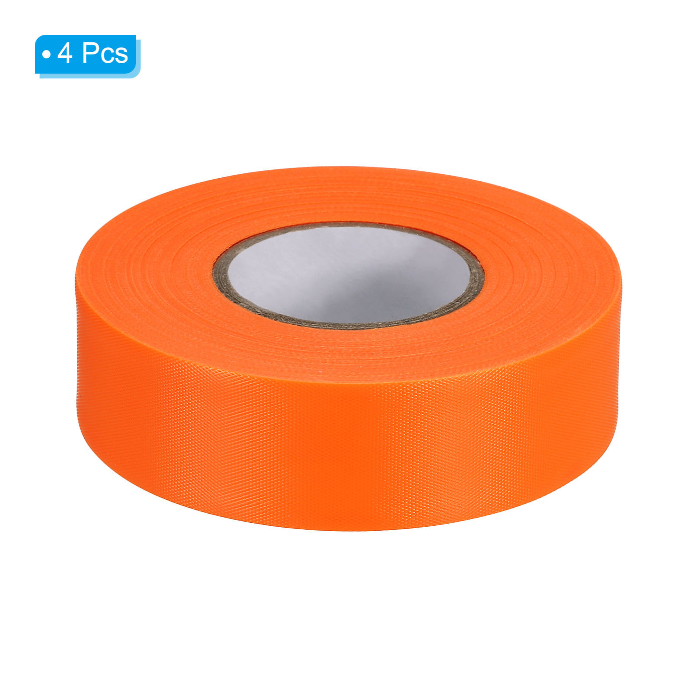 Harfington Flagging Tape 1"x147', 4 Pack PVC Non-Adhesive Neon Marking Tape, Orange